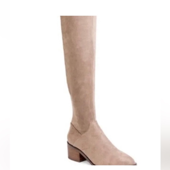 Steve Madden Over The Knee Tan Boot Block Heel Size 10